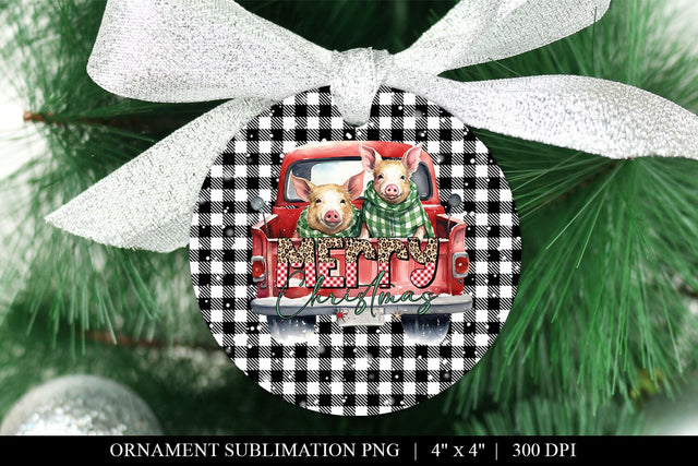 Farmhouse Christmas Ornament Template Sublimation BijouBay 