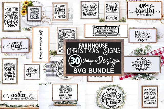 Farmhouse Christmas Sign Bundle SVG Designangry 