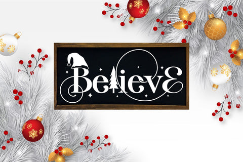 Farmhouse Christmas Sign SVG - Believe SVG CraftLabSVG 