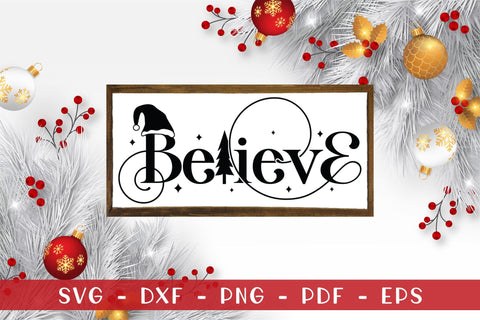 Farmhouse Christmas Sign SVG - Believe SVG CraftLabSVG 