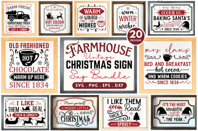 Farmhouse Christmas Sign SVG Bundle SVG Regulrcrative 
