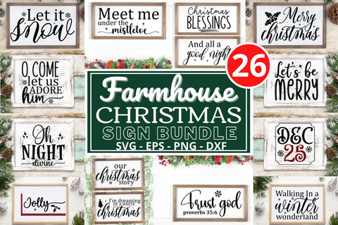 Farmhouse Christmas Sign Svg Bundle SVG Regulrcrative 