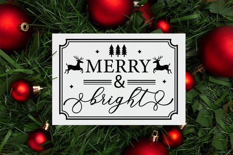 Farmhouse Christmas Sign SVG, Merry & Bright SVG CraftLabSVG 
