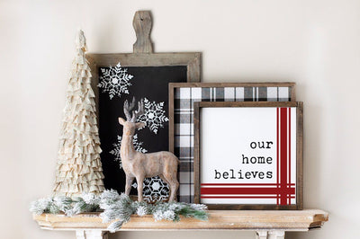 Farmhouse Christmas Sign SVG - Our Home Believes SVG Simply Cutz 
