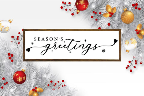 Farmhouse Christmas Sign SVG - Season's Greetings SVG CraftLabSVG 