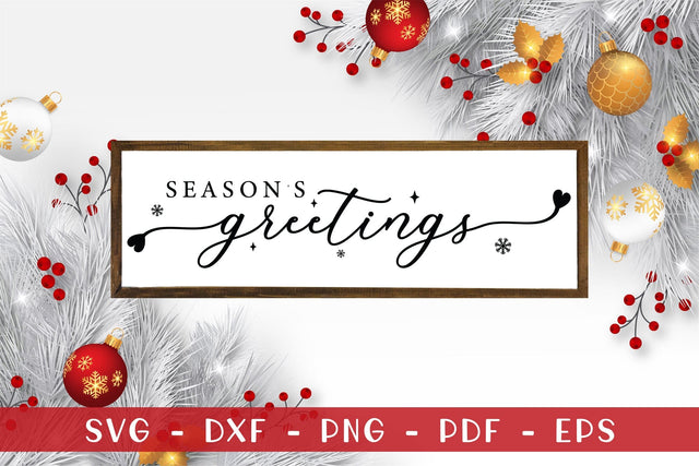 Farmhouse Christmas Sign SVG - Season's Greetings SVG CraftLabSVG 