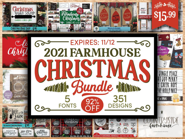Farmhouse Christmas SVG and Font Bundle: 2021 Edition Bundle So Fontsy Design Shop 