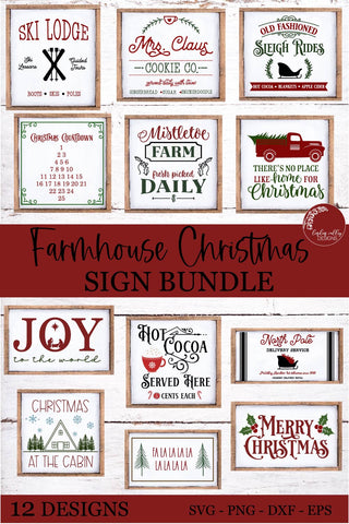 Farmhouse Christmas SVG Bundle-BIG Christmas Sign SVG Bundle SVG Linden Valley Designs 