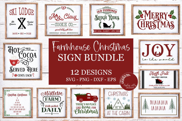 Farmhouse Christmas SVG Bundle-BIG Christmas Sign SVG Bundle SVG Linden Valley Designs 