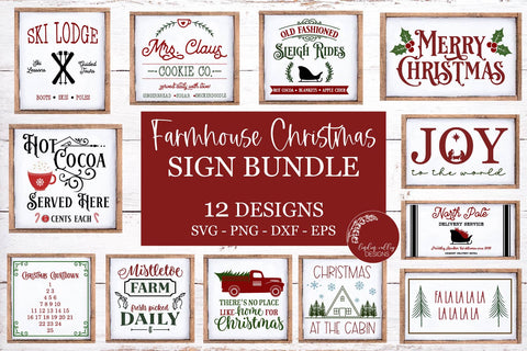 Farmhouse Christmas SVG Bundle-BIG Christmas Sign SVG Bundle SVG Linden Valley Designs 
