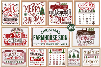 Farmhouse Christmas Svg Bundle, Christmas Sign Svg Bundle SVG DESIGNISTIC 