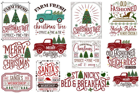 Farmhouse Christmas SVG Bundle, Christmas SVG Bundle SVG DESIGNISTIC 