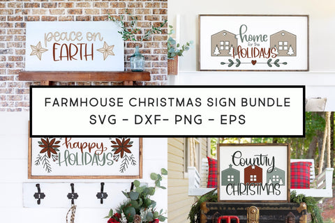Farmhouse Christmas SVG Bundle, Country Christmas Decor, Christmas PNG SVG Designing Digitals 