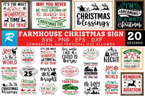 Farmhouse Christmas svg Bundle SVG Regulrcrative 