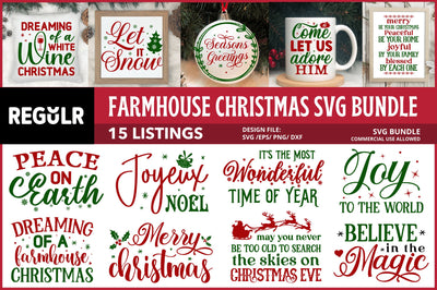 Farmhouse Christmas Svg Bundle SVG Regulrcrative 