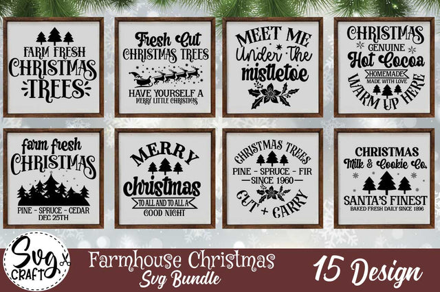 Farmhouse Christmas SVG Bundle SVG Svgcraft 