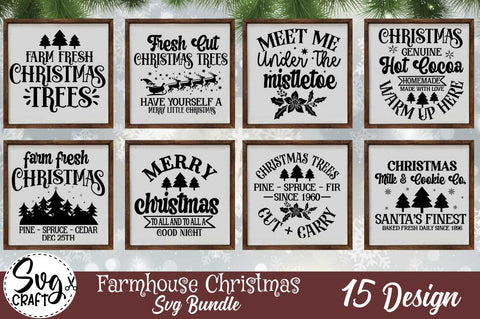 Farmhouse Christmas SVG Bundle SVG Svgcraft 