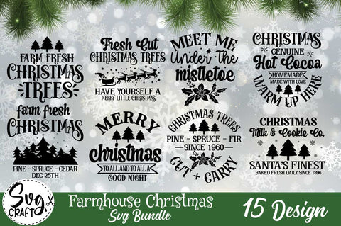 Farmhouse Christmas SVG Bundle SVG Svgcraft 