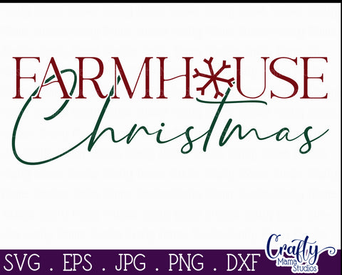 Farmhouse Christmas Svg, Christmas Farmhouse Cut File SVG Crafty Mama Studios 