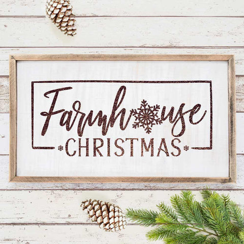 Farmhouse Christmas - SVG for horizontal wood sign SVG Chameleon Cuttables 