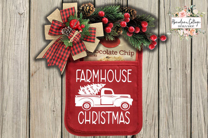 Farmhouse Christmas Truck Pot Holder SVG SVG Aberdeen Cottage 
