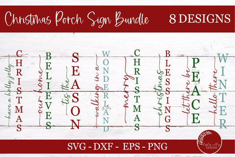 Farmhouse Christmas Vertical Porch Sign Bundle-Welcome Sign Bundle SVG Linden Valley Designs 
