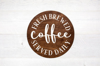 Farmhouse Coffee Sign SVG - Fresh Brewed Coffee Served Daily SVG Simply Cutz 