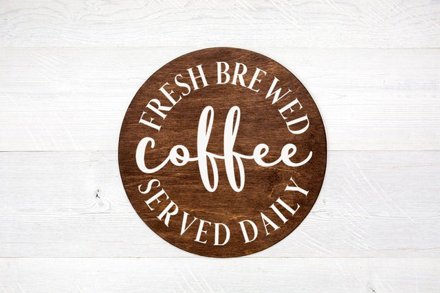 Farmhouse Coffee Sign SVG - Fresh Brewed Coffee Served Daily SVG Simply Cutz 