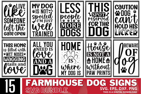 Farmhouse Dog Sign Svg Bundle SVG Regulrcrative 