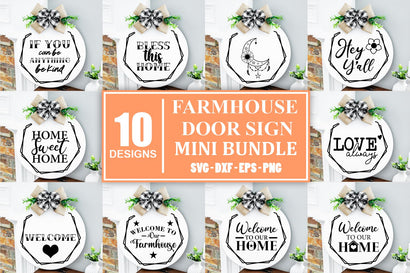 Farmhouse Door Sign SVG Mini Bundle Door Sign SVG Mini Bundle Farmhouse Welcome Sign Mini Bundle SVG Whistlepig Designs 