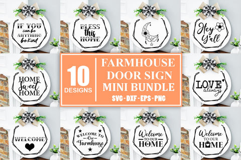 Farmhouse Door Sign SVG Mini Bundle Door Sign SVG Mini Bundle Farmhouse Welcome Sign Mini Bundle SVG Whistlepig Designs 