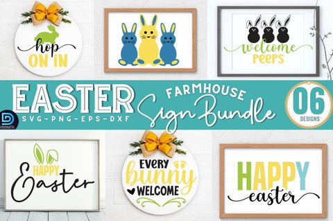 Farmhouse Easter Sign SVG Bundle SVG DESIGNISTIC 