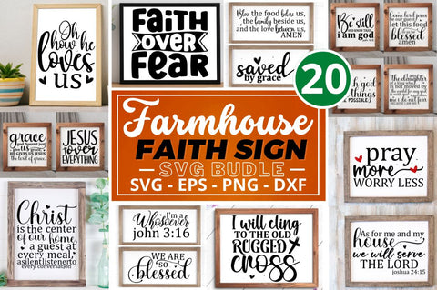 Farmhouse Faith Sign Svg Bundle SVG Regulrcrative 