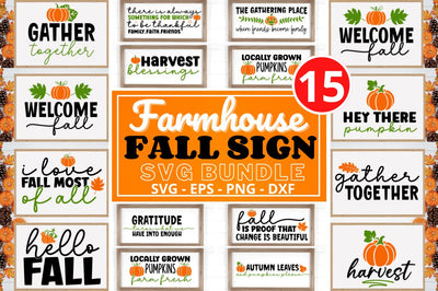 Farmhouse Fall Sign SVG Bundle SVG Regulrcrative 