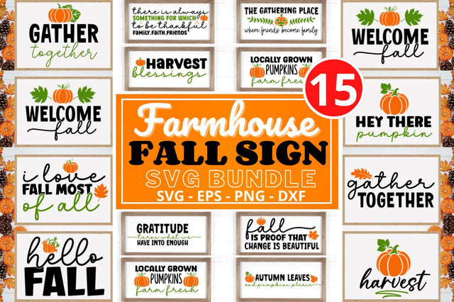 Farmhouse Fall Sign SVG Bundle SVG Regulrcrative 