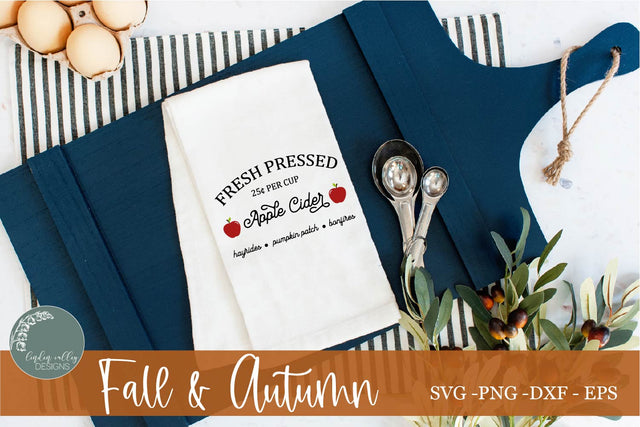 Farmhouse Fall SVG|Fresh Pressed Apple Cider SVG SVG Linden Valley Designs 