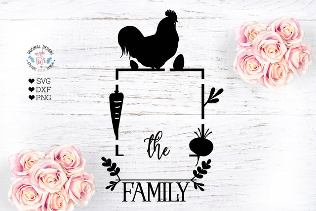 Farmhouse Family Name Frame Cut File SVG Graphic House Design 