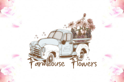 Farmhouse Flowers Wildflower Truck Sublimation Sublimation Jagonath Roy 