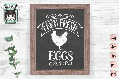Farmhouse Fresh Eggs SVG Cut File SVG Wild Pilot 