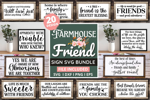 Farmhouse Friend Sign Bundle SVG Regulrcrative 