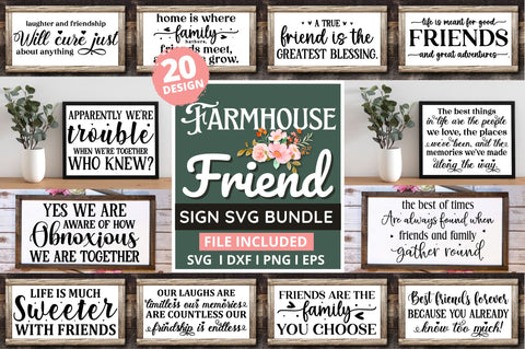 Farmhouse Friend Sign Bundle SVG Regulrcrative 