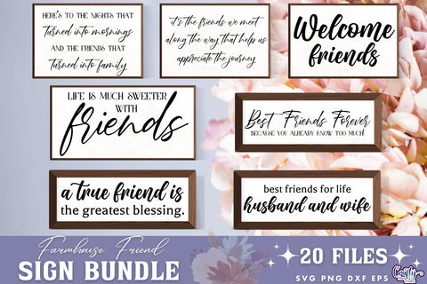 Farmhouse Friend Svg Bundle | Friend Sign Svg SVG Crafty Mama Studios 