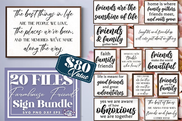 Farmhouse Friend Svg Bundle | Friend Sign Svg SVG Crafty Mama Studios 