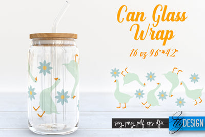 Farmhouse Glass Can Wrap SVG | Goose SVG Fly Design 