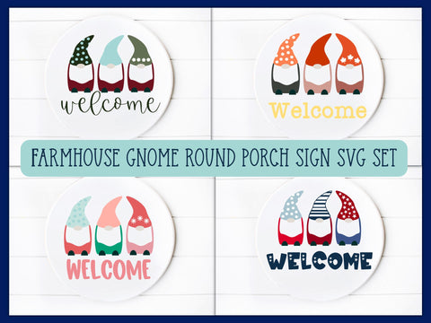 Farmhouse Gnomes | Seasonal Porch Sign SVG Set SVG So Fontsy Design Shop 