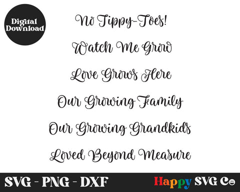 Growth Chart Ruler Cutting File, Watch Me Grow, Loved Beyond Measure, Love Grows Here, SVG DXF EPS