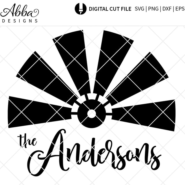 Farmhouse Half Windmill SVG Abba Designs 