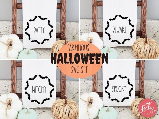 Farmhouse Halloween Bat SVG Set SVG So Fontsy Design Shop 