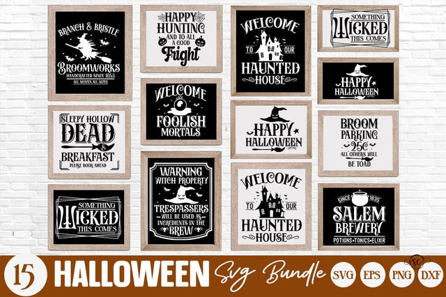 Farmhouse Halloween Bundle SVG, Old Halloween Signs svg, Vintage Halloween SVG Bundle 30 designs SVG Svgcraft 