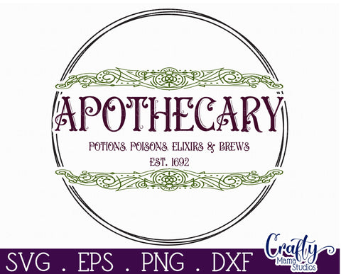 Farmhouse Halloween Round Sign, Apothecary Svg File SVG Crafty Mama Studios 
